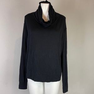 Athleta Black Cowl Neck Long Sleeve Pullover Top